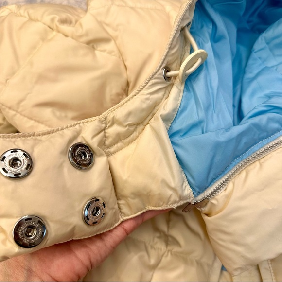 Gap cream/light blue puffer jacket w/ detachable hood, S - Picture 8 of 16